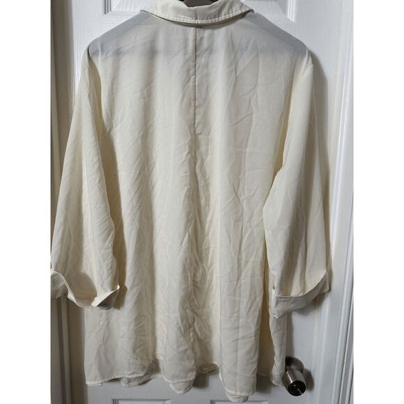 Catherines Tunic Top Women's Plus Size 3X Solid White‎ Blouse - Picture 4 of 5